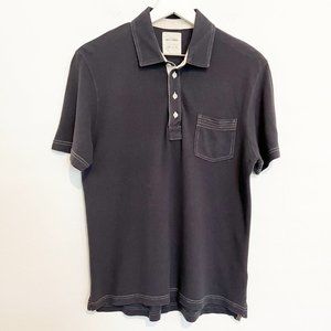 Billy Reid Pensacola Polo Shirt Button Front Short Sleeve Collared Mens Medium